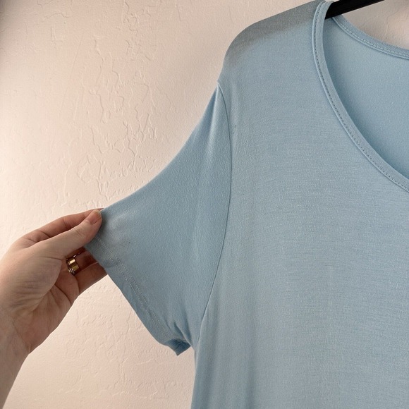Made By Johnny Baby Blue Tunic Dress Shift V Neck Womens 3XL casual Stretchy - Picture 4 of 7